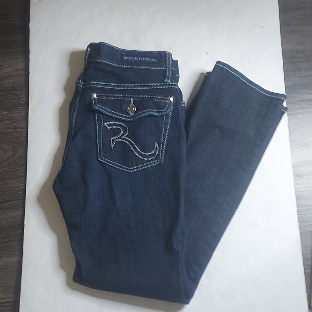 Rock & Republic Kendall Straight Leg Jean 10 Classic Casual Preppy Festival